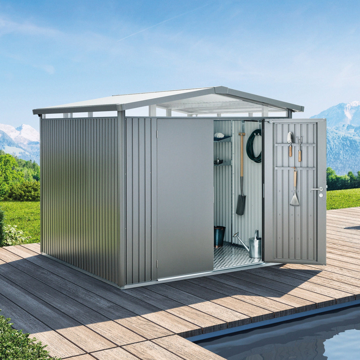 Panorama - Premium Steel Apex Garden Shed