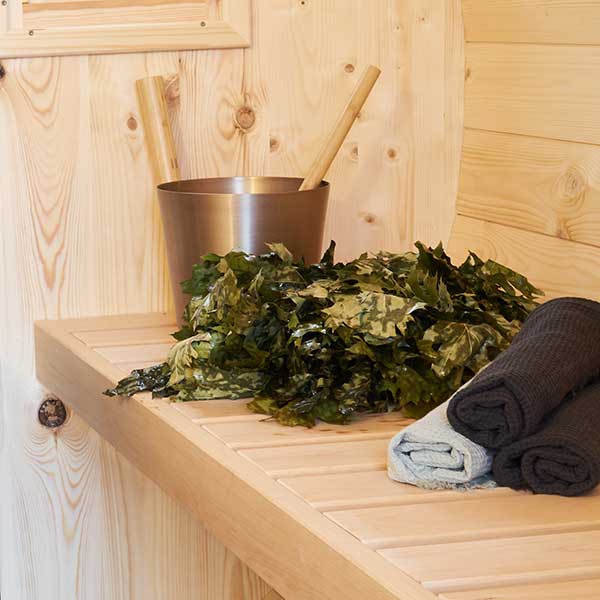 Barrel Sauna 3m Length 4 Person Outdoor Sauna with Dressing Room