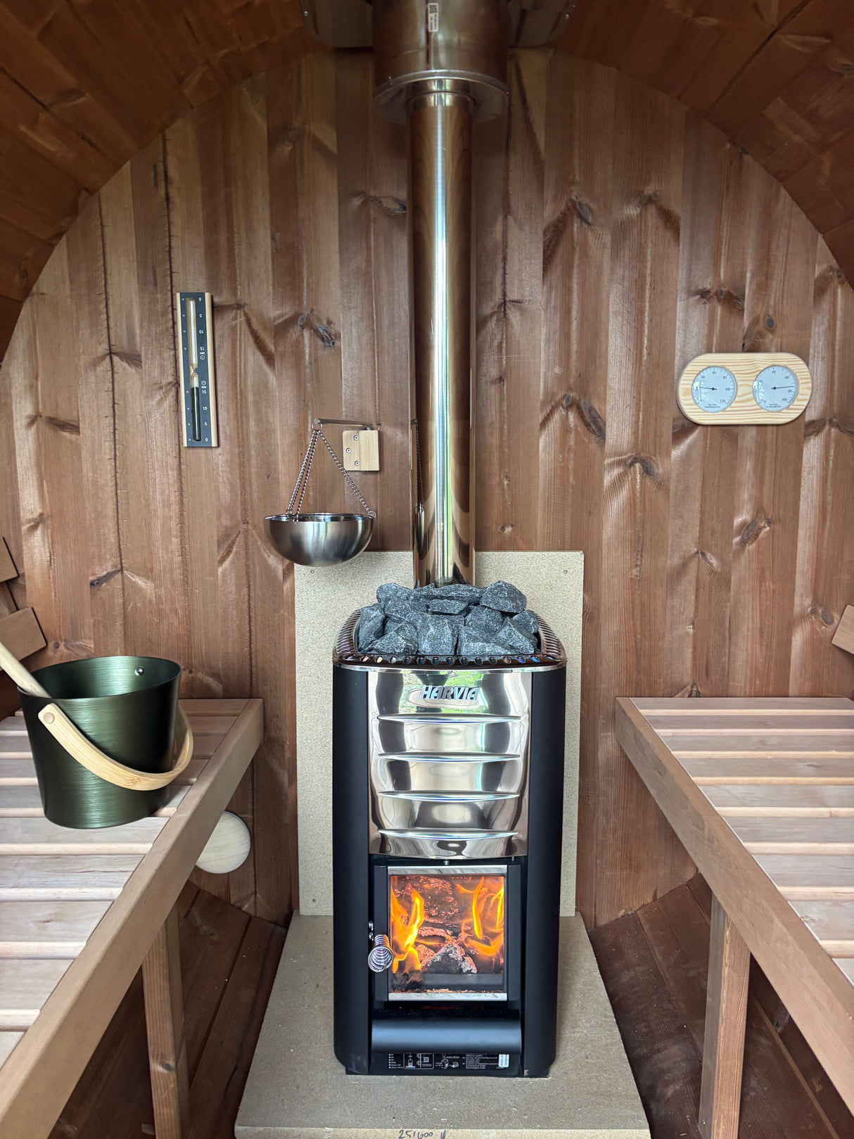 Aughermon Barrel Sauna with Full Glass Front and Porch