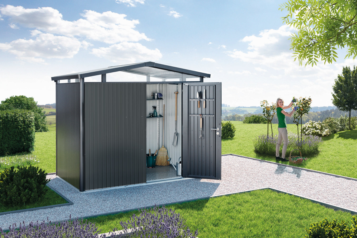 Panorama - Premium Steel Apex Garden Shed