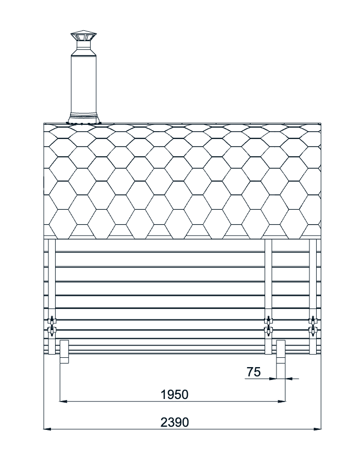 Barrel Sauna 2.4m Length 4 Person Outdoor Sauna with Porch