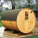 Barrel Sauna 3m Length 4 Person Outdoor Sauna with Dressing Room