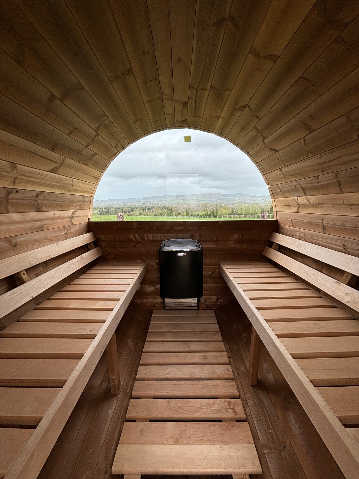 Barrel Sauna 2.4m Length 4 Person Outdoor Sauna with Porch