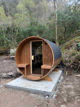 2.8m Barrel Sauna with Porch - Thermowood