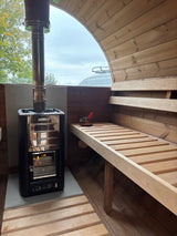 Barrel Sauna 2.4m Length 4 Person Outdoor Sauna with Porch