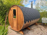 Barrel Sauna 3m Length 4 Person Outdoor Sauna with Dressing Room