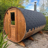 Barrel Sauna 3m Length 4 Person Outdoor Sauna with Dressing Room