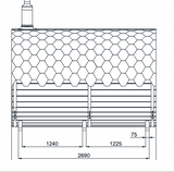 Barrel Sauna 3m Length 6-8 Person Outdoor Sauna