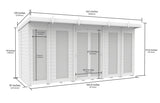 14ft x 8ft Pent Summer House (Full Height Window)