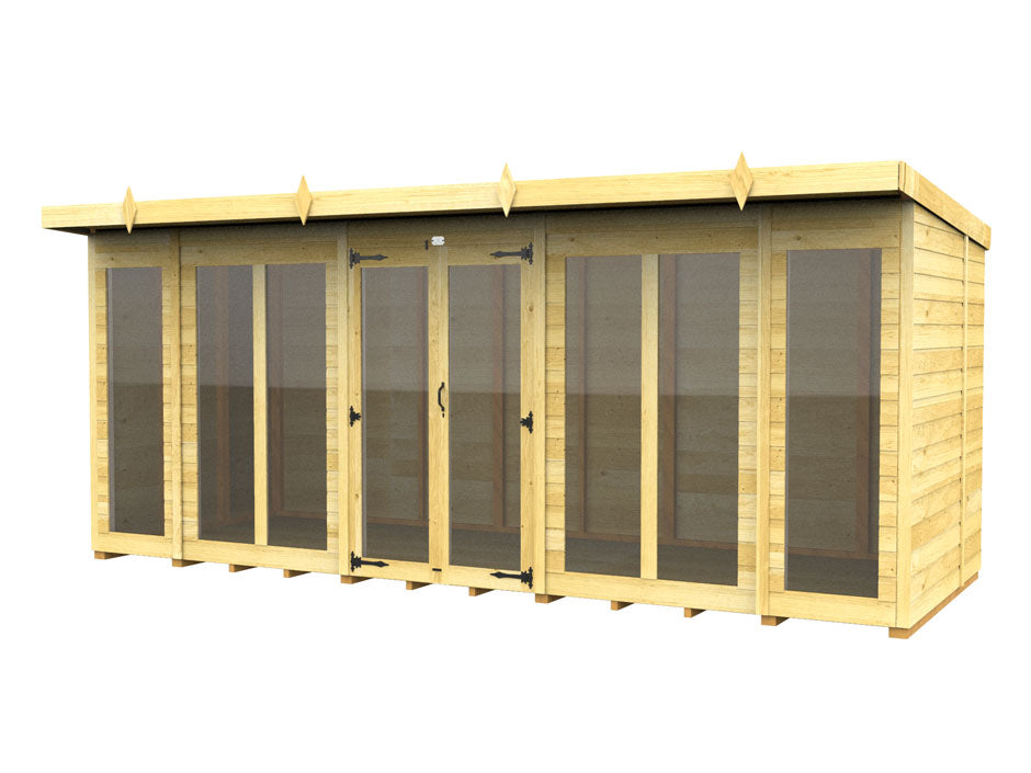 16ft x 6ft Pent Summer House (Full Height Window)