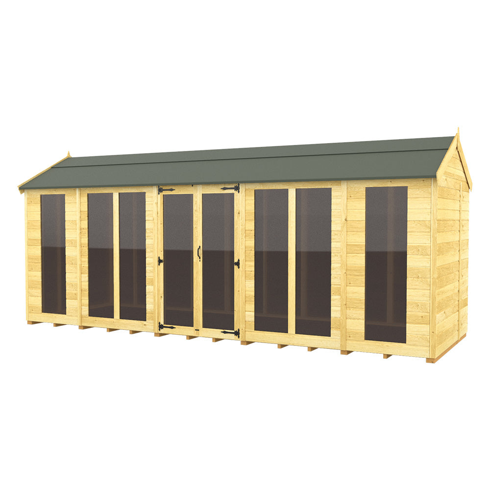 5ft x 18ft Apex Summer House (Full Height Window)