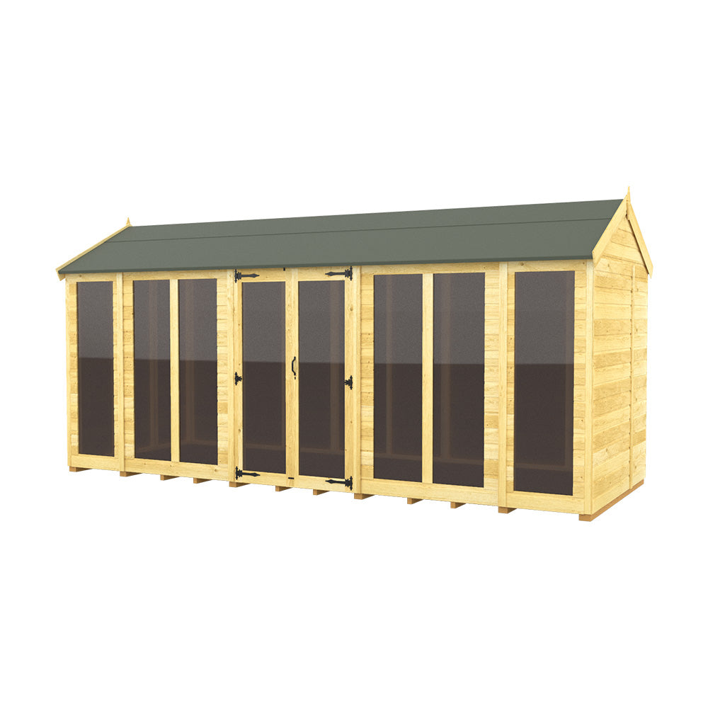 6ft x 16ft Apex Summer House (Full Height Window)