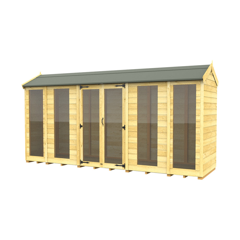 4ft x 14ft Apex Summer House (Full Height Window)