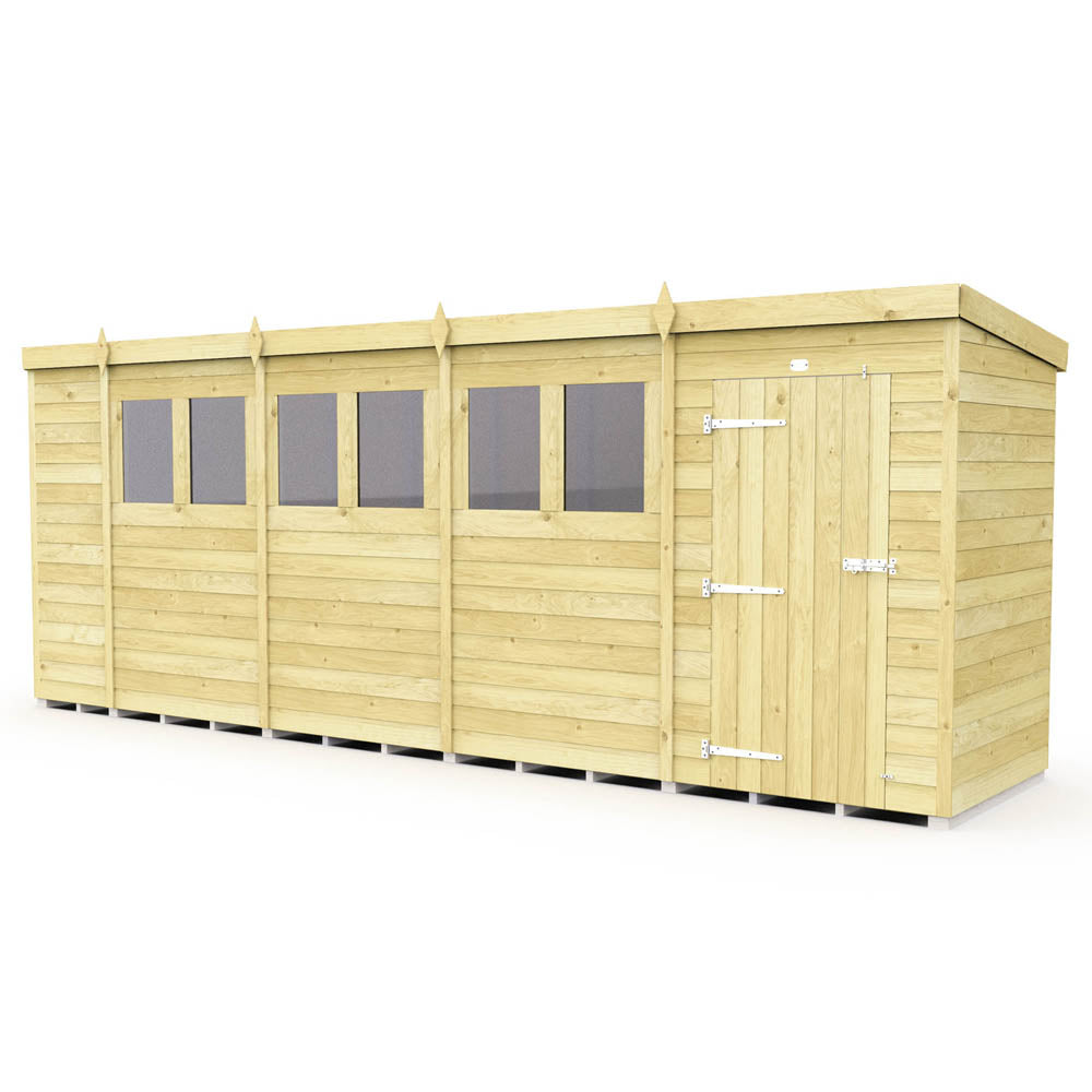 18ft x 4ft Pent Shed