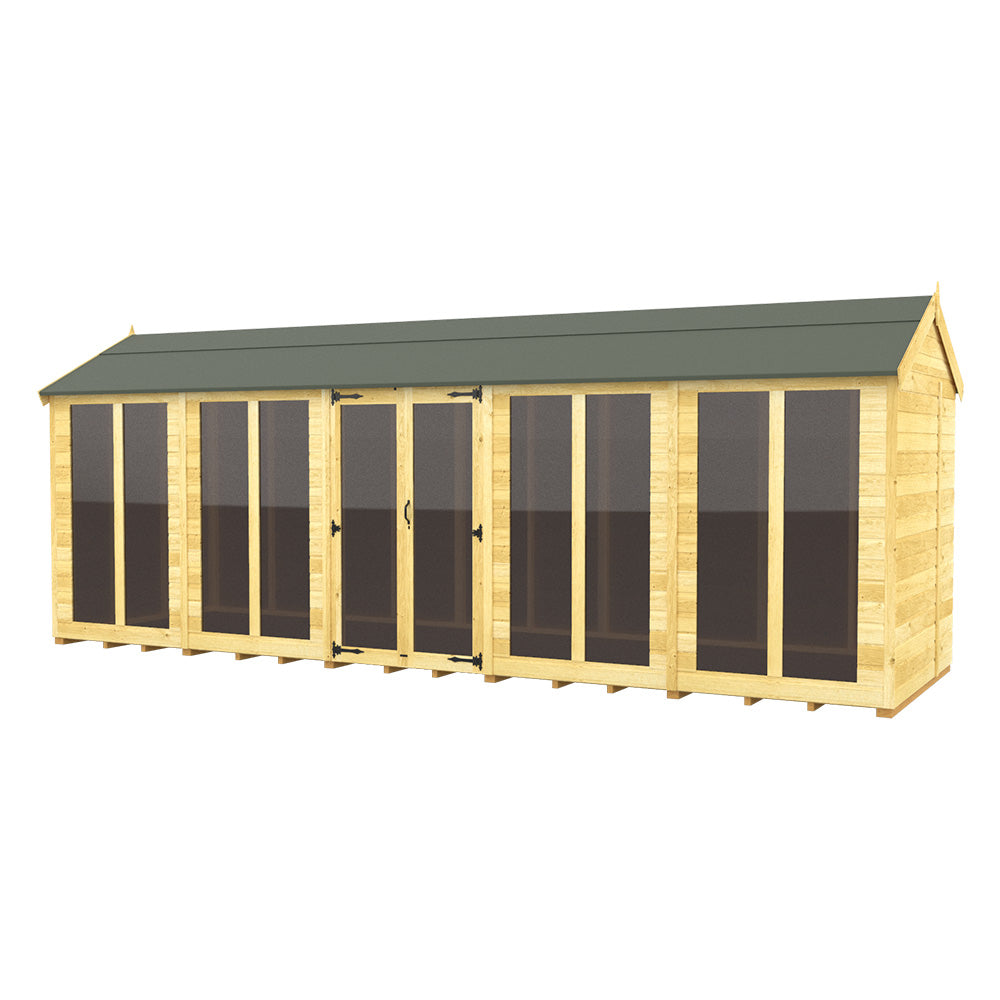 5ft x 20ft Apex Summer House (Full Height Window)