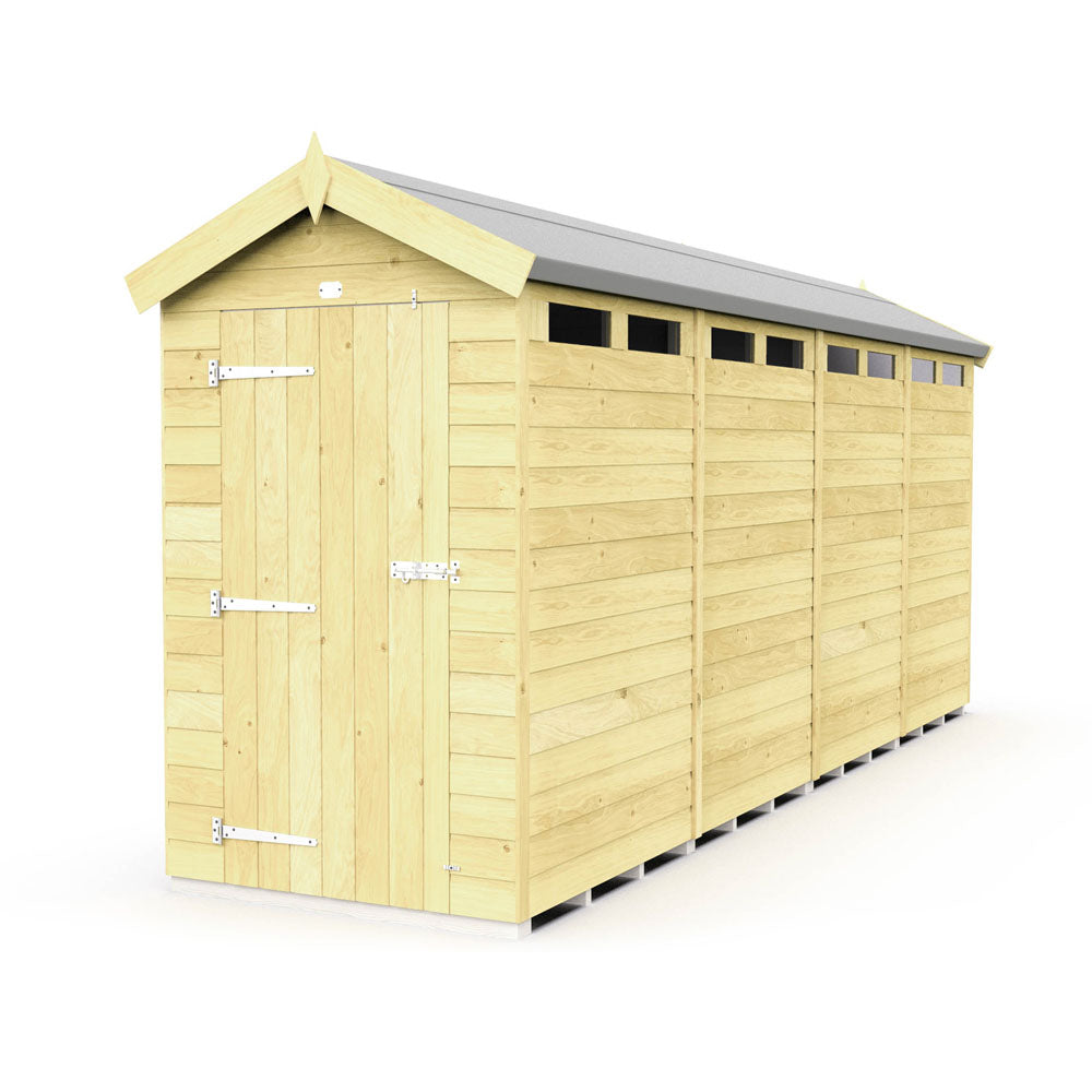 4ft x 16ft Apex Security Shed