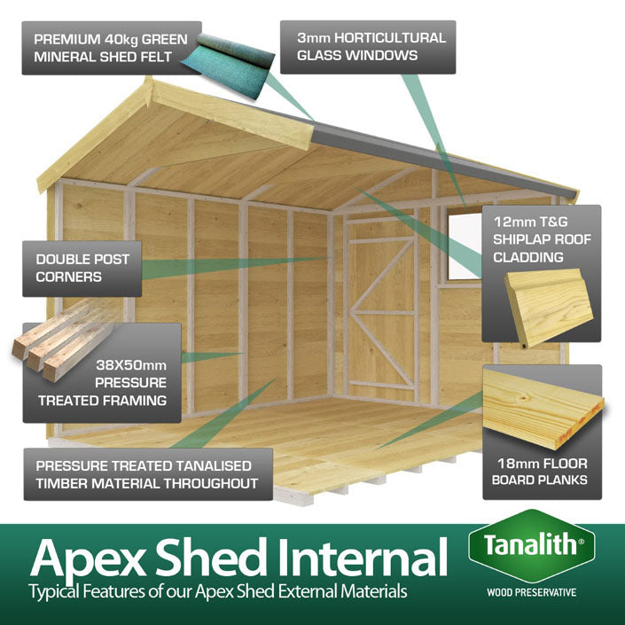 7ft x 8ft Apex Summer Shed