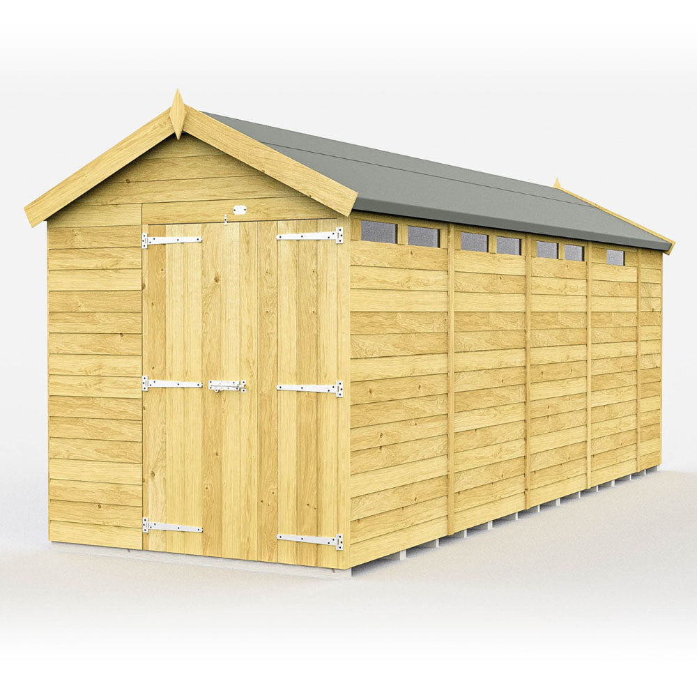 7ft x 17ft Apex Security Shed