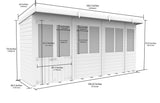 14ft x 4ft Pent Summer House