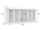 4ft x 14ft Apex Summer House (Full Height Window)