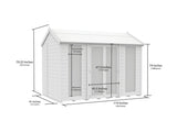 8ft x 10ft Apex Summer House (Full Height Window)