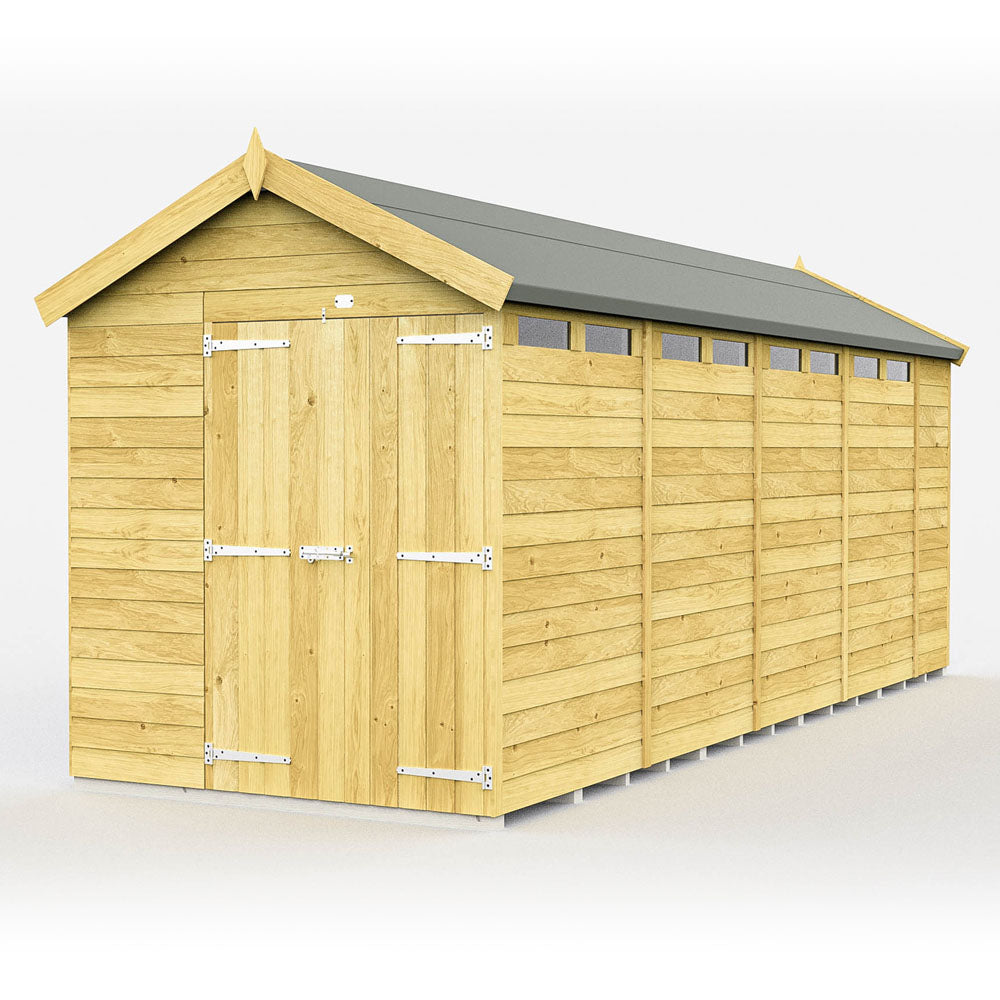 6ft x 18ft Apex Security Shed