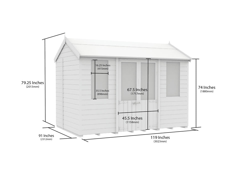 8ft x 10ft Apex Summer Shed