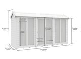 4ft x 12ft Apex Summer House (Full Height Window)