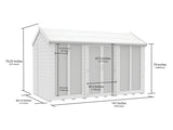 7ft x 12ft Apex Summer House (Full Height Window)