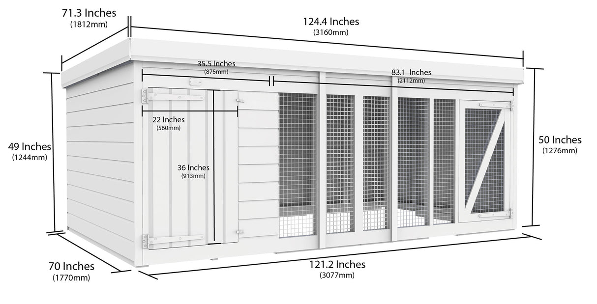 10ft x 6ft Dog Kennel and Run