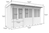 12ft x 4ft Pent Summer House