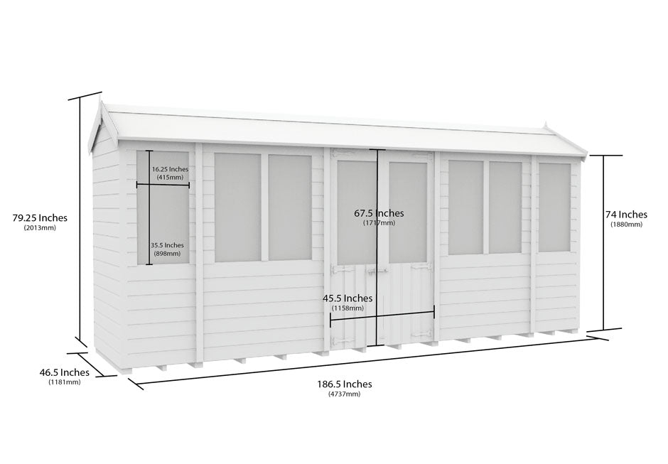 4ft x 18ft Apex Summer House