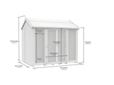 7ft x 8ft Apex Summer House (Full Height Window)