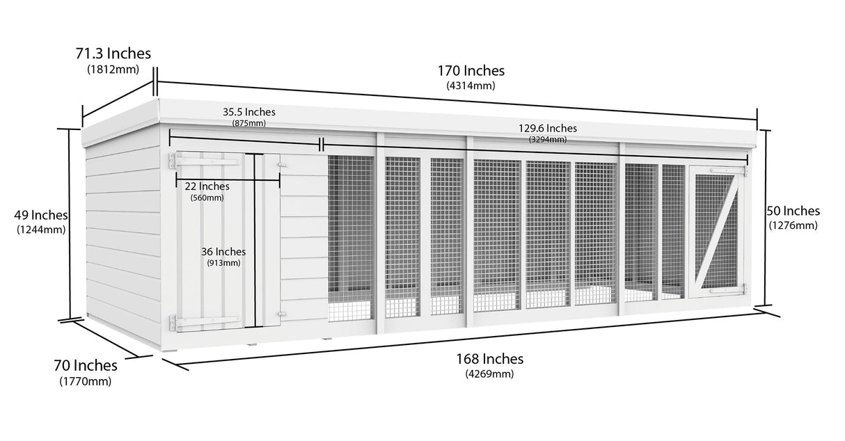 14ft x 6ft Dog Kennel and Run