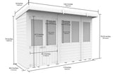 10ft x 4ft Pent Summer House