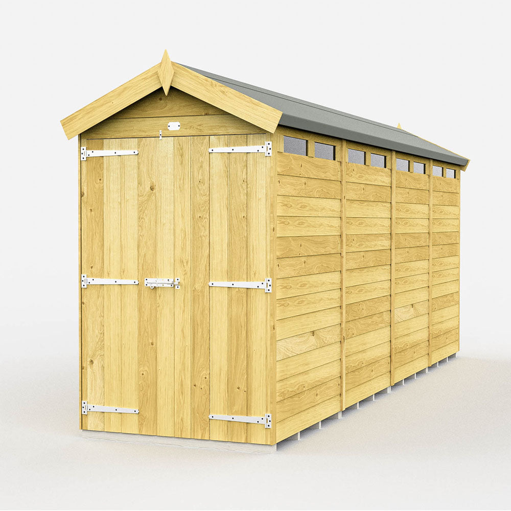 4ft x 16ft Apex Security Shed