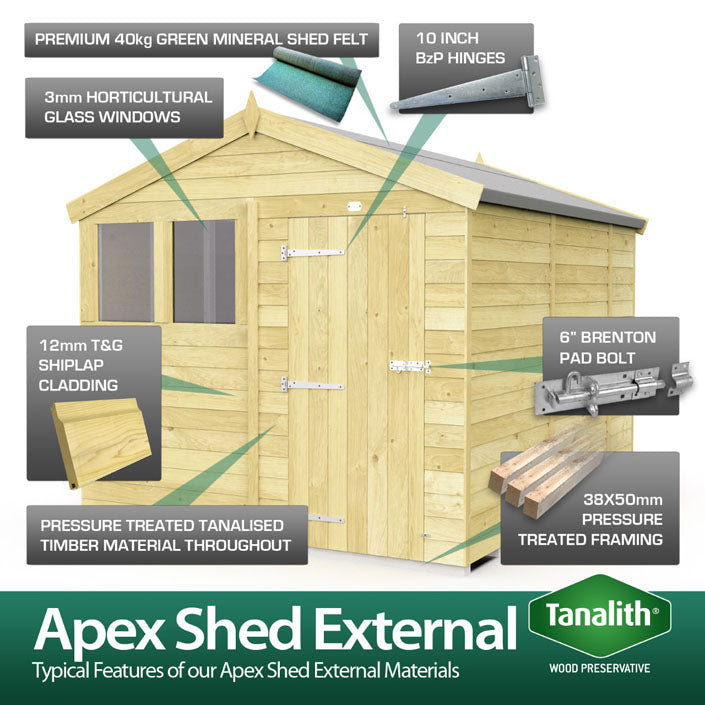 6ft x 18ft Apex Summer Shed