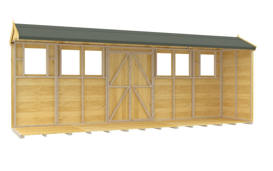 4ft x 18ft Apex Summer Shed