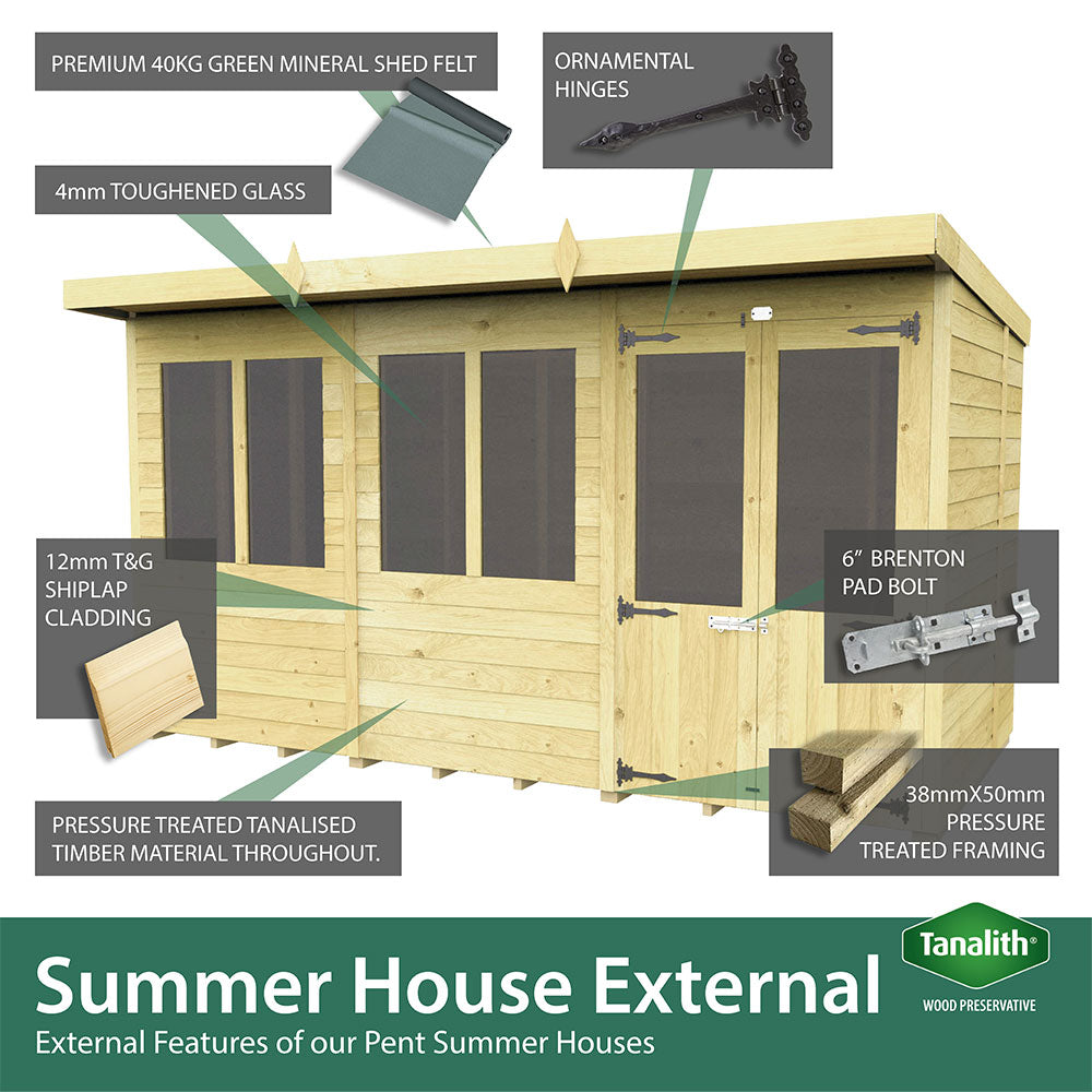 14ft x 4ft Pent Summer House