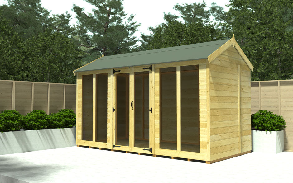 4ft x 18ft Apex Summer House (Full Height Window)