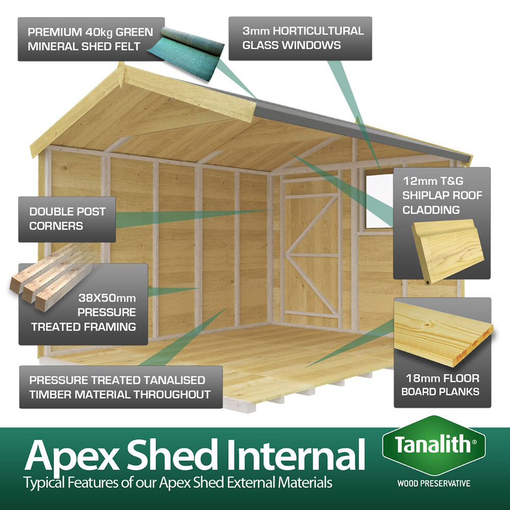 5ft x 9ft Apex Shed