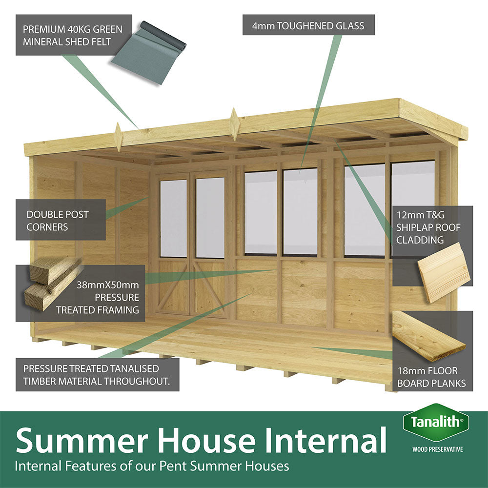 12ft x 6ft Pent Summer House