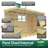 18ft x 4ft Pent Summer Shed