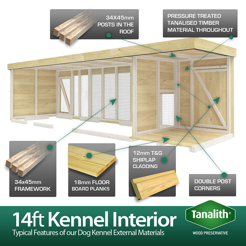 14ft x 6ft Dog Kennel and Run