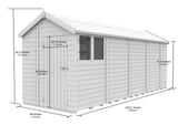 6ft x 19ft Apex Shed