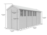 5ft x 17ft Apex Shed