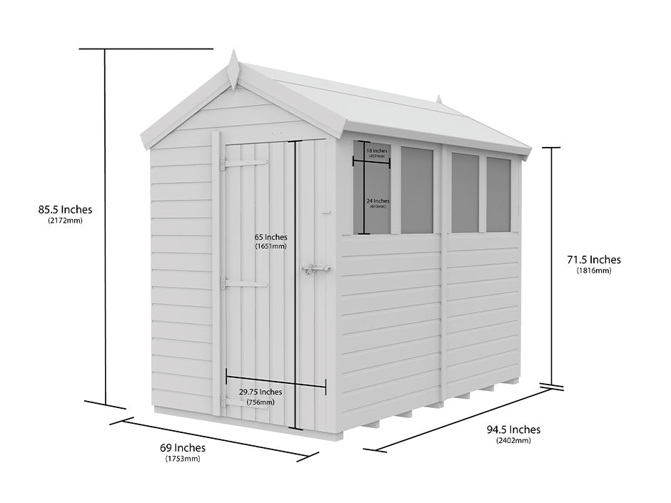 5ft x 8ft Apex Shed