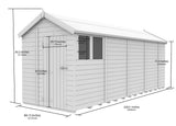 7ft x 19ft Apex Shed