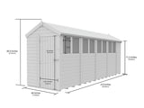 5ft x 18ft Apex Shed