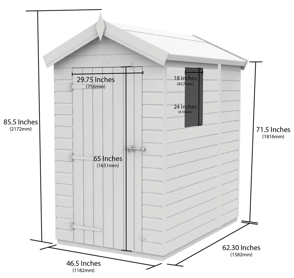 4ft x 5ft Apex Shed